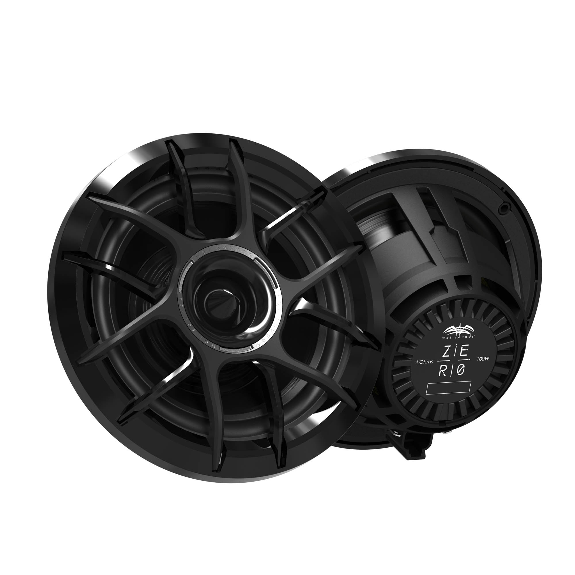 Wet Sounds ZERO 6-B 6.5" Marine Speakers with Horn Tweeters Black Pair